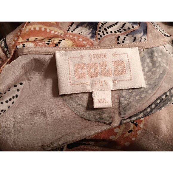 Stone Cold Fox Besos Short Robe, 100% Silk, Light Pink, Floral Medium/Large READ - Picture 7 of 8